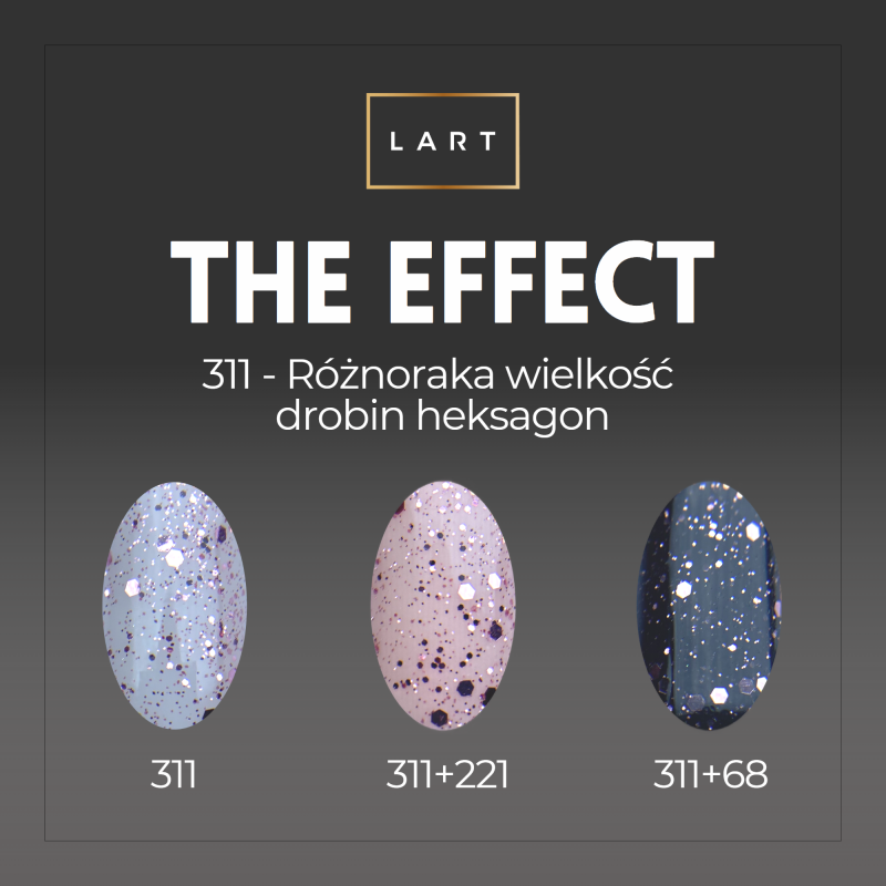 311 Puder The Effect LART PRO Manicure Tytanowy, 14g