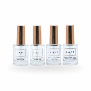 Zestaw 4 preparatów płynnych, LIQUIDS, LART PRO, transparentne buteleczki, manicure tytanowy