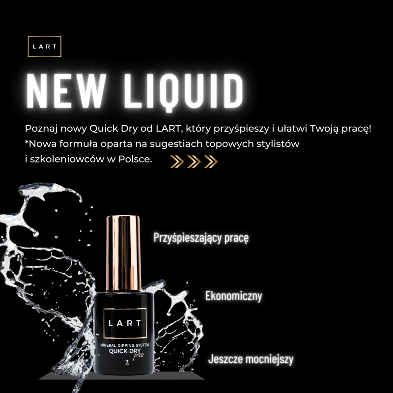 STRONG Quick Dry BLACK, Manicure Tytanowy LART PRO, 15ml