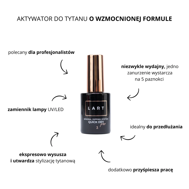 STRONG Quick Dry BLACK, Manicure Tytanowy LART PRO, 15ml