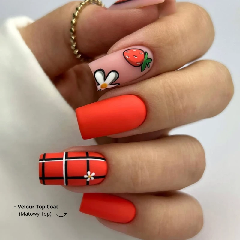 606 STRAWBERRY, lakier hybrydowy LART, manicure hybrydowy, 8ml