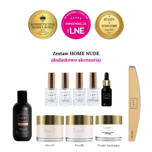 Zestaw startowy HOME NUDE manicure tytanowy z akcesoriami, start kit dip system
