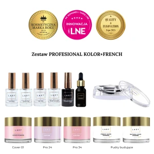 Zestaw startowy KOLOR + FRENCH manicure tytanowy, start kit dip system