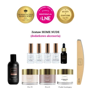 Zestaw startowy HOME NUDE manicure tytanowy z akcesoriami, start kit dip system